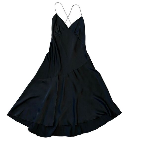 Banana Republic Asymmetrical Seam Midi Slip Dress‎ Whimsigoth Dark Fairy Size 14 - Picture 2 of 13